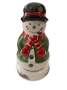 Pfaltzgraff Christmas Heritage Snowman Tealight 8.5" High Original Box VTG *99* - Picture 1 of 11