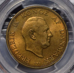Denmark 1952 2 Kroner Lion animal PCGS MS62 PC0635 combine shipping - Picture 1 of 3