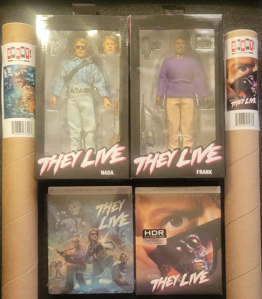 THEY LIVE Shout Factory 4K UHD / Blu-ray Excl. Set + NECA Frank Figure | Poster - Image 1 of 4