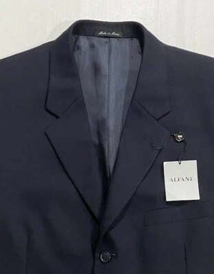 Men's 44R Wool Blazer Sport Jacket Alfani Dark Blue 3 Button NWT MSRP $275 Foto 1 de 4