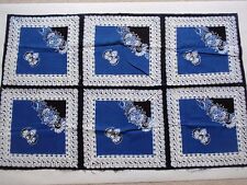 Indigo Blue Cotton India Vat Dyed Block Print Fabric Squares Crafts Sewing 