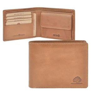 Cartera de cuero 12x9cm con protección RFID "Tornado" coñac Greenburry - Imagen 1 de 8