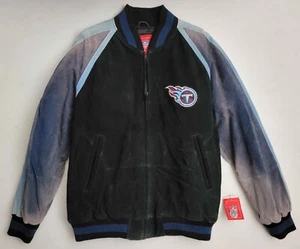 Tennessee Titans Jacket Blue Suede Leather Varsity Game Day NFL Men’s L NEW READ - Picture 1 of 6