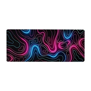 Topographic Contour Extended Big Mousepad, Desk Pad with 3mm Non-Slip Base N5Z7 - Afbeelding 1 van 8
