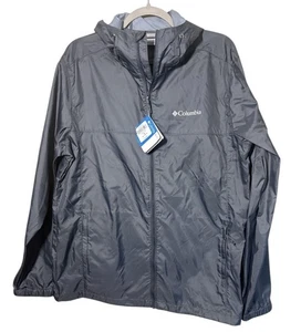 Chaqueta de lluvia Columbia Big Delta gris para hombre talla M cortavientos con capucha - Imagen 1 de 6