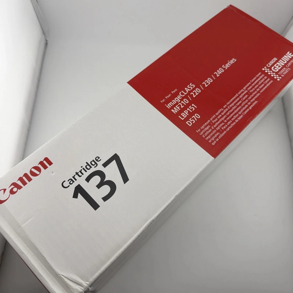 LEER Cartucho de tóner negro Canon 137 imageCLASS MF210/220/230/240 NUEVO SELLADO Foto 1 de 3