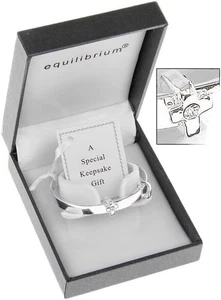 Equilibrium Silver Plated Christening or New Baby Bangle (6780) - Picture 1 of 4