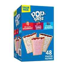 Pop-Tarts Variety Pack Frosted Strawberry Cherry Blueberry 48 Ct Toaster Pastry