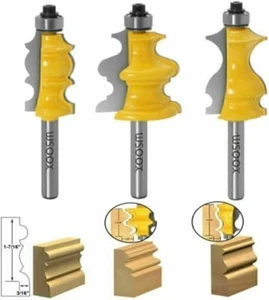 3Stk_8mm Schaft Architectural Moulding Fräser Set Formfräser für Holzbearbe X5I8 - Bild 1 von 6
