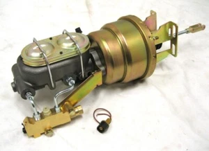 1955 56 57 Chevy 8" Disc Drum Dual Power Booster + Master Cylinder & Bracket Kit - Picture 1 of 9