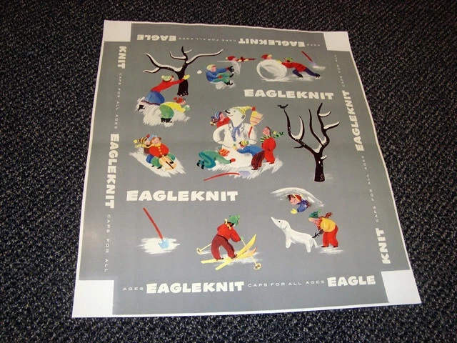 Envoltura de caja Eagleknit Headwear Circa 1963, gris, Milwaukee, Wisconsin - envío gratuito Foto 1 de 1