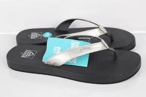 Sandalias para mujer Reef Mia atrevidas chanclas acolchadas plateadas negras CJ6131 - Imagen 1 de 5