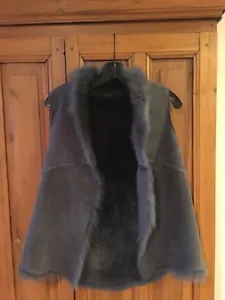 Chaleco de piel de oveja Elie Tahari cordero chaqueta gris gamuza cuero talla XS #1 - Imagen 1 de 7