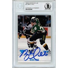 Brett Hull Dallas Stars Signed 99-00 Topps TSC Card Beckett Authentic Auto Slab