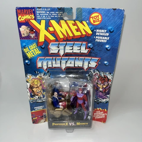 X-men Steel Mutants Professor X VS Magneto Set Metal Action Figure Toy Biz 1994 Cover