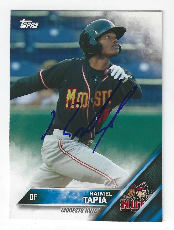 TARJETA FIRMADA RAIMEL TAPIA MODESTO NUTS RED SOX BLUE JAYS RAYS ROCKIES BREWERS Foto 1 de 1