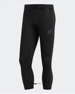 Adidas ALPHASKIN 3/4 Length Mens Sports Tights, size XL, Black Colour - Image 1 of 2