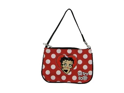 Mini bolsa de mão Betty Boop bolsa moeda 6,5” X 4,5” (VERMELHO/BRANCO) NOVA EM FOLHA COM ETIQUETAS - Imagem 1 de 3
