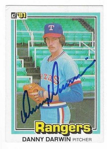 DANNY DARWIN 1981 DONRUSS AUTOGRAPHED SIGNED # 147 TEXAS RANGERS