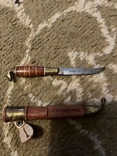 Vintage Puukko Horsehead Knife Made in Finland with Leather L & B Sheath 5 inch
