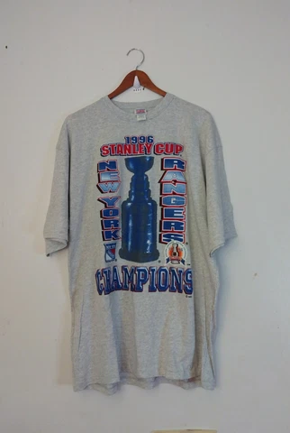 Vintage 90s New York Rangers VS Vancouver Canucks NHL Stanley cup Finals Tee XL Cover