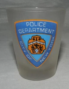 NYPD City of New York Police Department Frosted Shot Glass - Picture 1 of 2