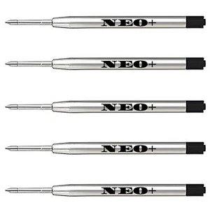 5 x Quality Ballpoint Pen Refills in Medium Black Ink. Fits Parker Ballpoint Too - Picture 1 of 2