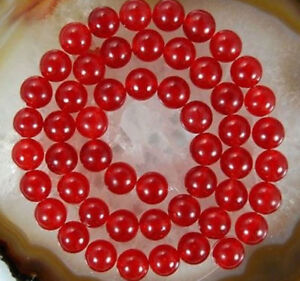 Natural 8mm Red Jade Gemstone Round Loose Beads 15 inches