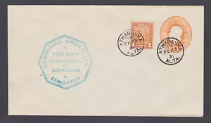 Canada Sc CL48, 160 on1c orange envelope, 1931 First Flight ATHABASCA-EDMONTON - Picture 1 of 2