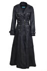 New Kathrin Ladies Edwardian Gothic Black Nappa Leather Full Length Coat Jacket