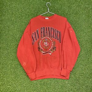 Vintage 1993 San Francisco 49ers Crewneck Nutmeg Mens Size XL Red Faded Distress