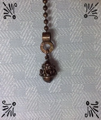 Lámpara o tirador de ventilador artesanal antigua de bronce de oro rosa oscuro Foto 1 de 3