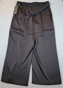 NYCC New York Clothing Company Tie Waist Pants Womens Large Black Wide Leg 11128 - Picture 1 of 12