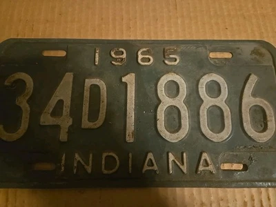 Matrícula Indiana 1965 vintage #34 D 1886 Foto 1 de 2