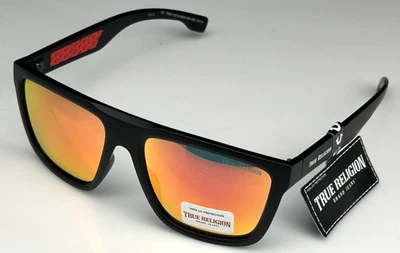Очки солнцезащитные TRUE RELIGION мужские черная оправа оранжевые зеркальные линзы TRM1767X НОВЫЕ - Изображение 1 из 3