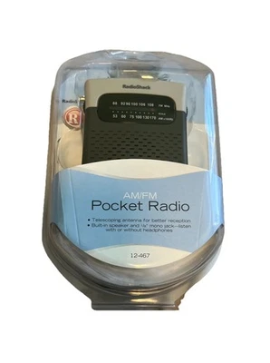 Vintage Radio Shack AM FM Pocket Radio Model 12-467 Brand New - Image 1 of 3