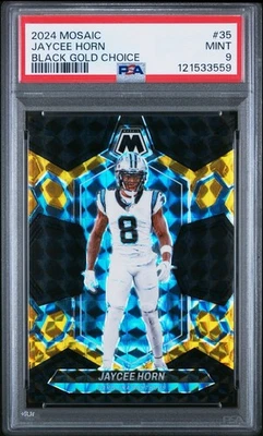 2024 Panini Mosaic Choice JAYCEE HORN Black & Gold Prizm /8 Panthers #35 PSA 9 - Image 1 of 2