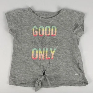 GOOD VIBES ONLY Girls Gray Tshirt, Size 5 - Layers Brand - Picture 1 of 6