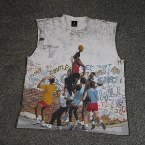 Vintage Nike Air Jordan Tshirt Medium Playground Print Rare 90s Shirt Made USA - Picture 1 of 14