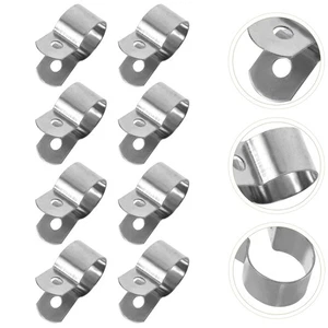 10pcs Clamps U Bracket Stainless Steel Hose Wires Strap Clips Mounting Bracket - Picture 1 of 12