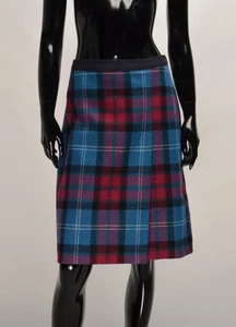 Weekend Max Mara Coquette Plaid Wool Blend A-Line Skirt Size US10 - Picture 1 of 8