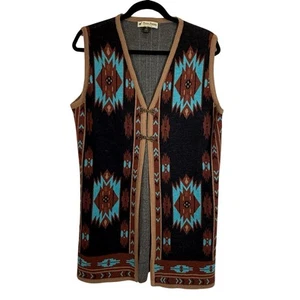 M Peruvian Perfection 100% Alpaca Vest Southwest Western Aztec Duster Sleeveless - Picture 1 of 21