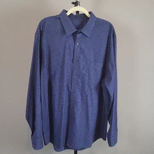 Tasso Elba Herren Geo Print Navy Button Down Langarm Hemd, Gr. XXL / 18-18,5 - Bild 1 von 6