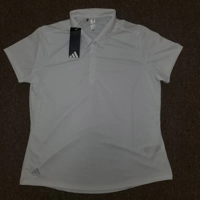 阿迪达斯经典白色高尔夫 polo 男孩大号全新带标签短袖 — 第 1/3 张图片