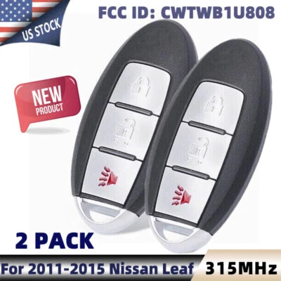 2 Smart Remote Key Fob CWTWB1U808 for Nissan Cube Juke Leaf Quest Versa Note - Image 1 of 4