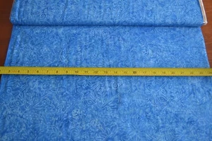 By 1/2 Yd, Light-Blue Floral on Blue Tonga Batik, Timeless Treasures/B9379, B837 - Picture 1 of 5