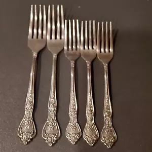 Normandy MSI Japan Stainless 2 dinner forks + 3 Salad forks EUC Mid Century - Picture 1 of 3