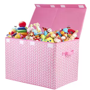 Large Toy Storage Box Chest for Girls Kids, Sturdy Toy Box Bin Organizer Baskets - Picture 1 of 7