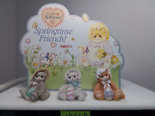 Enesco Calico Kittens 1994 Springtime Friends Set of 3 with Sign