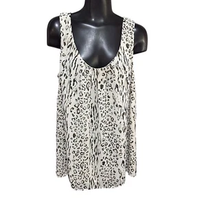 Ann Taylor Loft Leopard Print Tank Top Blouse Women’s Size L Sleeveless Lined - Picture 1 of 11